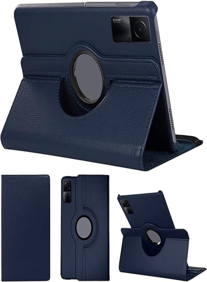 NESLIN Case Compatible with Xiaomi Redmi Pad SE 11 Inch 2023, PU Leather Case, 360° Rotatable Multi-Angle Protection Stand Protective Tablet Case for Redmi Pad SE 11 Inch (Blue)